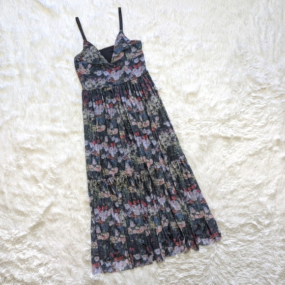 Blackmilk Take My Monet Tier Sheer Floral Midaxi Dress Size XS - Picture 5 of 15
